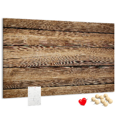 Tablero de anuncios de madera natural en tonos cálidos