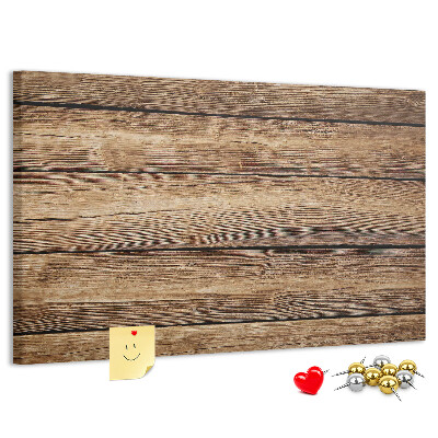 Tablero de anuncios de madera natural en tonos cálidos