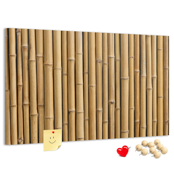Tablero de anuncios con fondo de madera de bambú natural