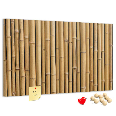 Tablero de anuncios con fondo de madera de bambú natural