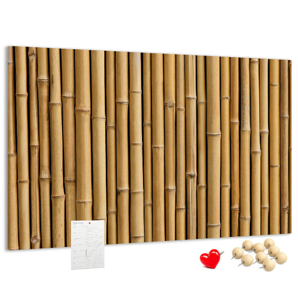 Tablero de anuncios con fondo de madera de bambú natural