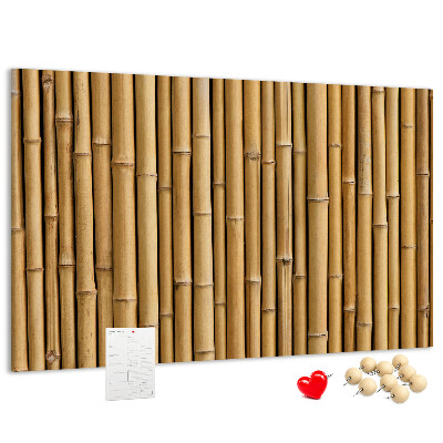 Tablero de anuncios con fondo de madera de bambú natural