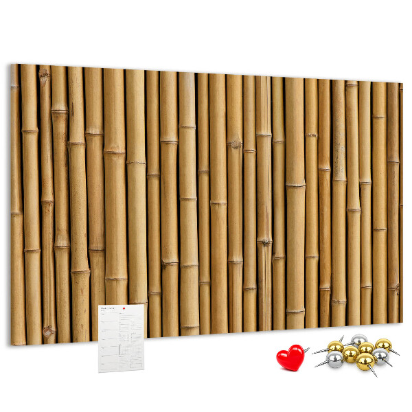 Tablero de anuncios con fondo de madera de bambú natural