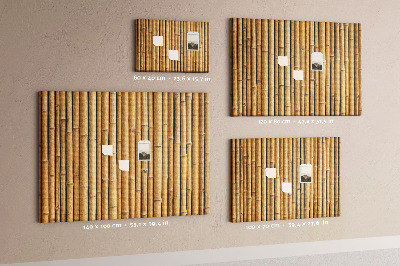 Tablero de anuncios con fondo de madera de bambú natural