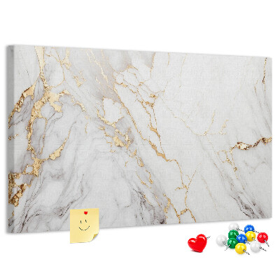 Tablero de corcho decorado Mármol elegante con vetas doradas