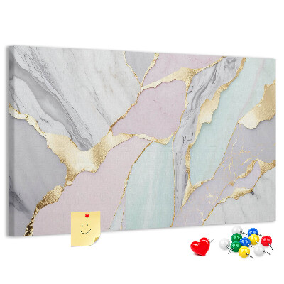 Tablero de anuncios Mármol elegante con detalles dorados