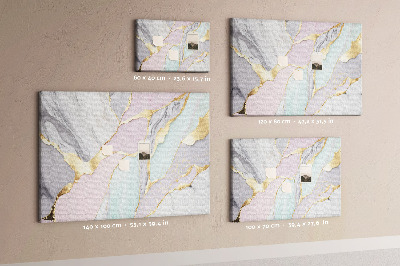 Tablero de anuncios de mármol elegante con detalles dorados