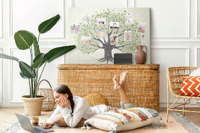 Tablero de corcho decorado Patrón de árbol con hojas verdes