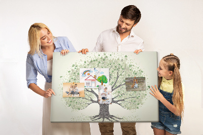 Tablero de corcho decorado Patrón de árbol con hojas verdes