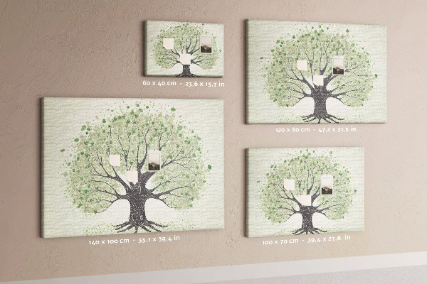 Tablero de corcho decorado Patrón de árbol con hojas verdes