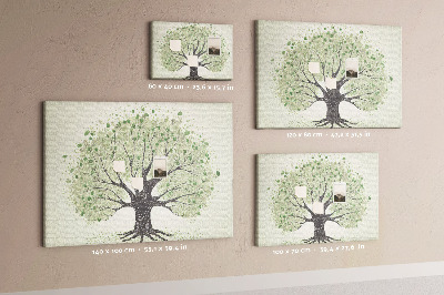 Tablero de corcho decorado Patrón de árbol con hojas verdes