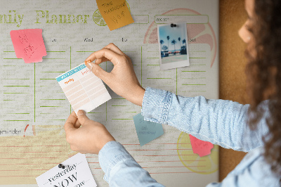 Tablero de anuncios agenda familiar con estampado de cítricos