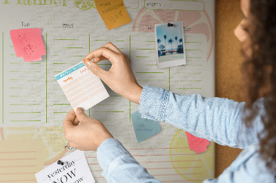 Tablero de anuncios agenda familiar con estampado de cítricos