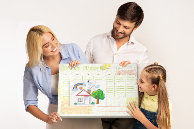 Tablero de anuncios agenda familiar con estampado de cítricos