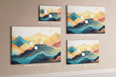 Pizarra de corcho Montañas abstractas en tonos pastel
