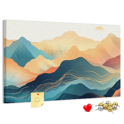 Pizarra de corcho Montañas abstractas en tonos pastel