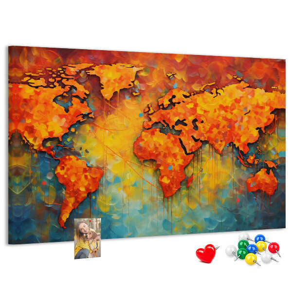 Mapa del mundo diseño colorido en tonos intensos
