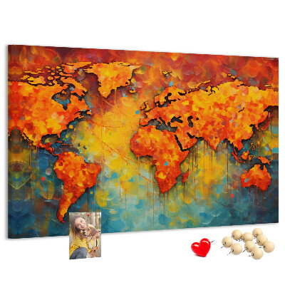 Mapa del mundo diseño colorido en tonos intensos