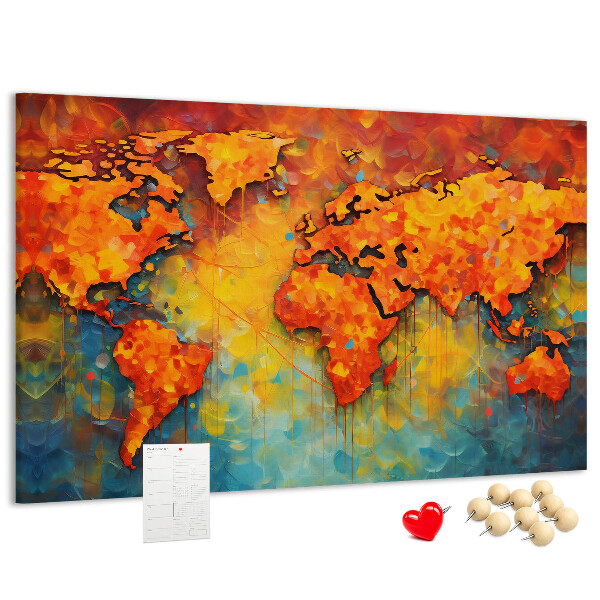 Mapa del mundo diseño colorido en tonos intensos
