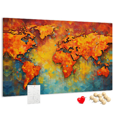 Mapa del mundo diseño colorido en tonos intensos