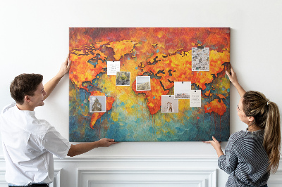 Mapa del mundo diseño colorido en tonos intensos