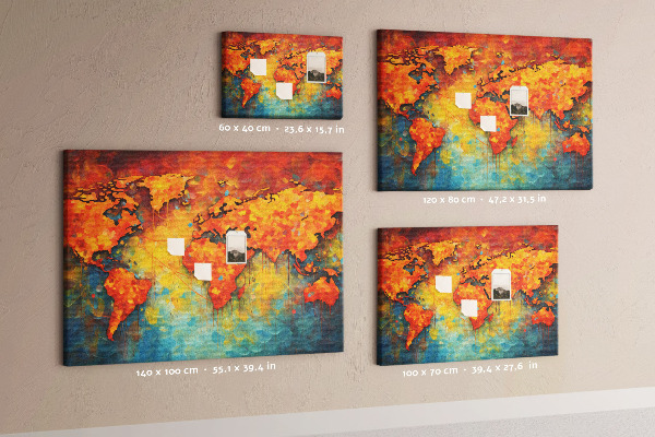 Mapa del mundo diseño colorido en tonos intensos