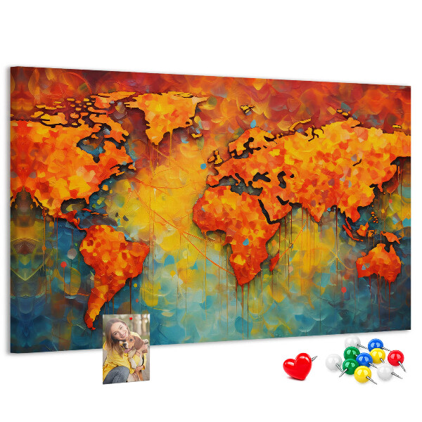 Mapa del mundo diseño colorido en tonos intensos