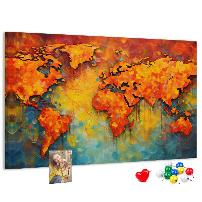 Mapa del mundo diseño colorido en tonos intensos