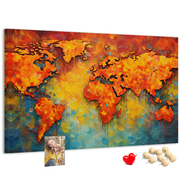 Mapa del mundo diseño colorido en tonos intensos