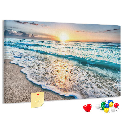 Pizarra de corcho Puesta de sol sobre el mar en calma