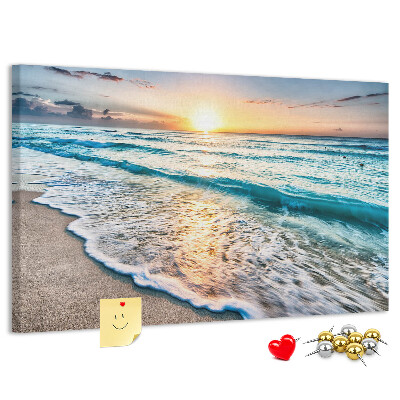Pizarra de corcho Puesta de sol sobre el mar en calma