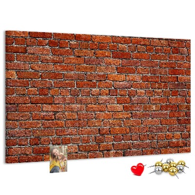 Tablero de anuncios diseño de pared de ladrillo en tonos cálidos