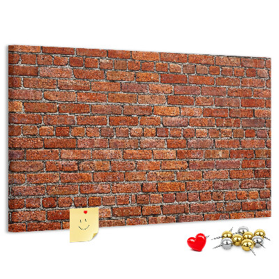 Tablero de anuncios diseño de pared de ladrillo en tonos cálidos