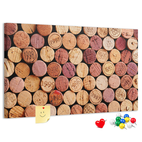 Tablero de corcho decorado Corchos en varios tonos de madera