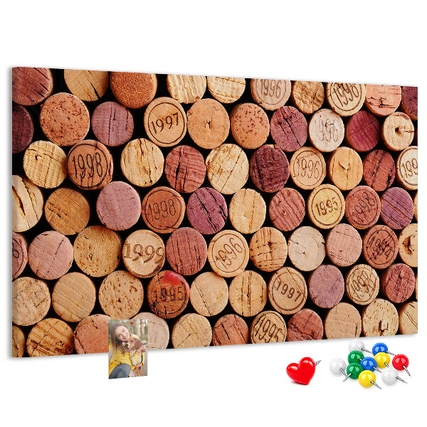 Tablero de corcho decorado Corchos en varios tonos de madera