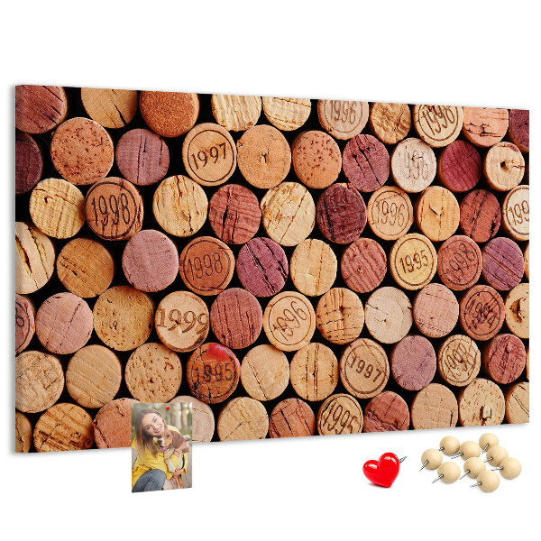 Tablero de corcho decorado Corchos en varios tonos de madera