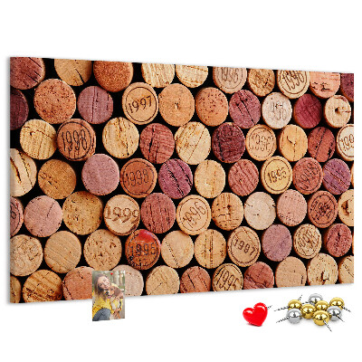 Tablero de corcho decorado Corchos en varios tonos de madera