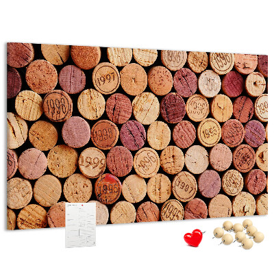 Tablero de corcho decorado Corchos en varios tonos de madera