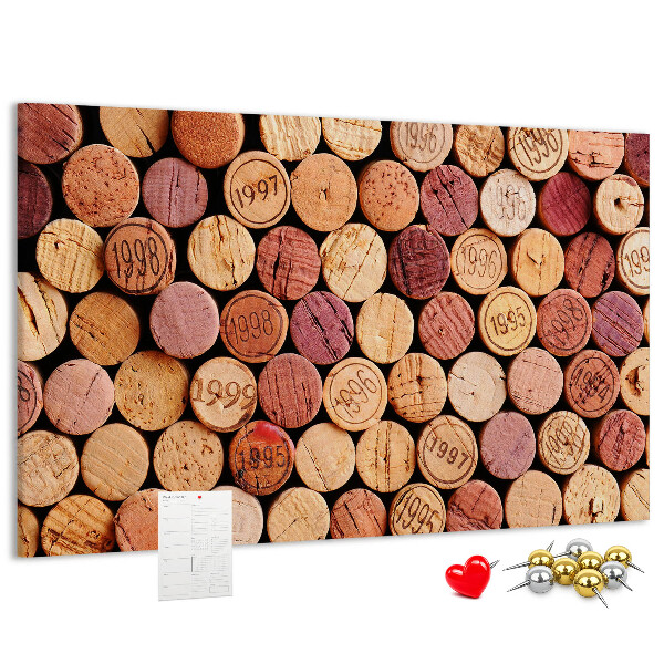 Tablero de corcho decorado Corchos en varios tonos de madera