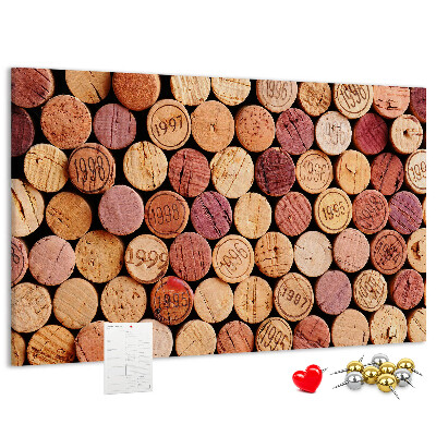 Tablero de corcho decorado Corchos en varios tonos de madera