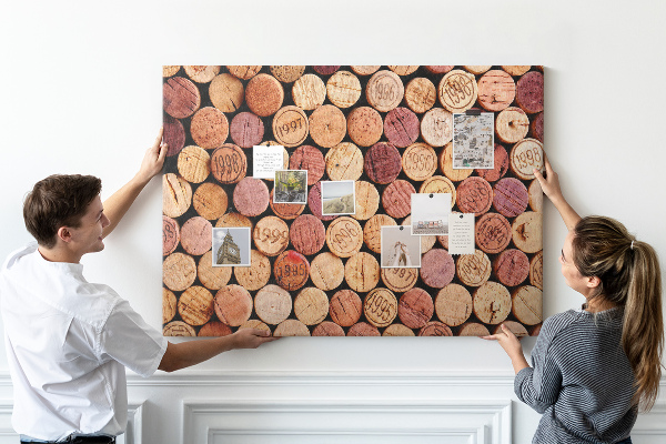 Tablero de corcho decorado Corchos en varios tonos de madera