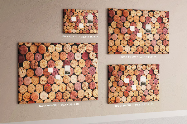 Tablero de corcho decorado Corchos en varios tonos de madera