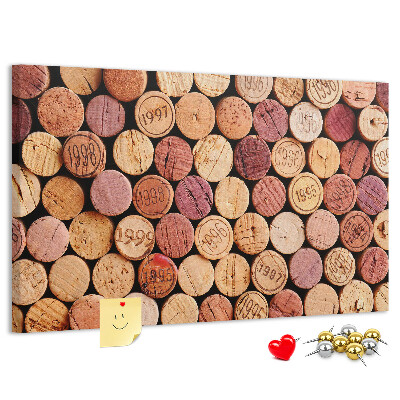 Tablero de corcho decorado Corchos en varios tonos de madera