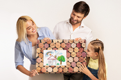 Tablero de corcho decorado Corchos en varios tonos de madera