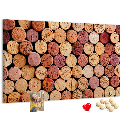 Tablero de corcho decorado Corchos en varios tonos de madera