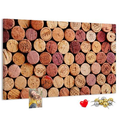 Tablero de corcho decorado Corchos en varios tonos de madera