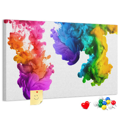 Tablero de anuncios Nubes de pintura coloridas en movimiento