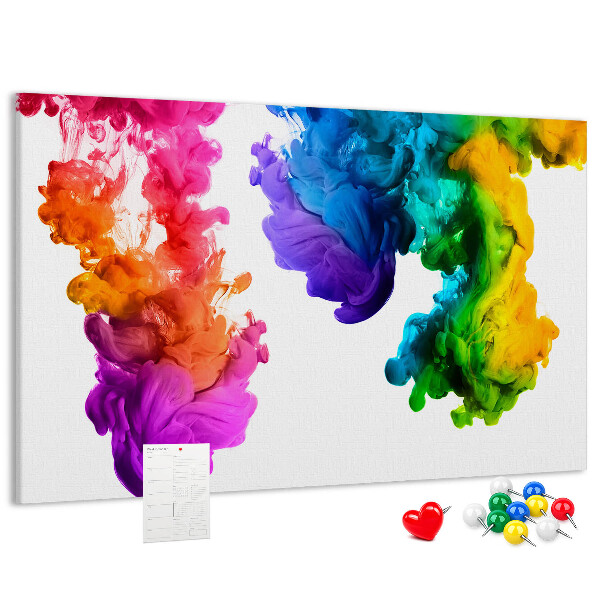 Tablero de anuncios diseño de nubes de pintura coloridas en movimiento