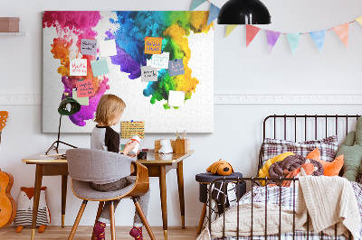 Tablero de anuncios diseño de nubes de pintura coloridas en movimiento