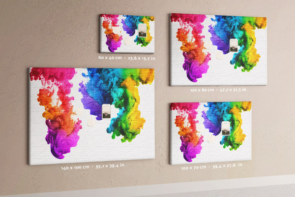 Tablero de anuncios diseño de nubes de pintura coloridas en movimiento